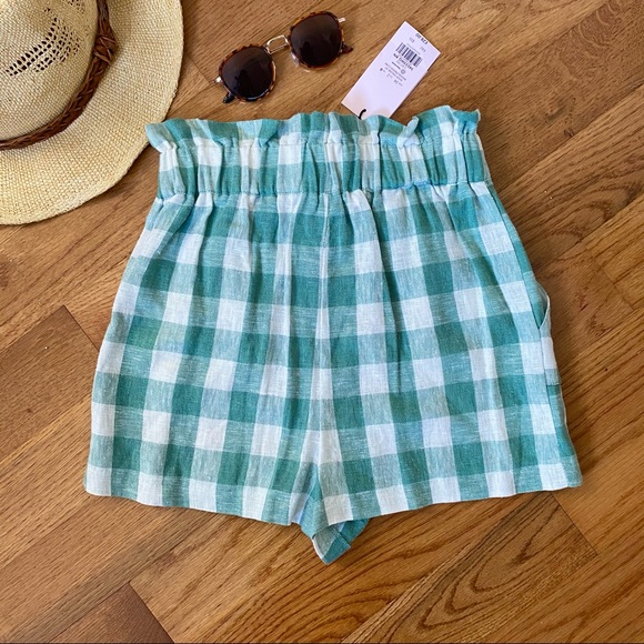 NWT Miss Selfridge High-Waisted Gingham Shorts - Picture 3 of 4